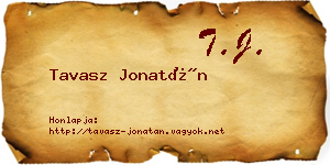 Tavasz Jonatán névjegykártya